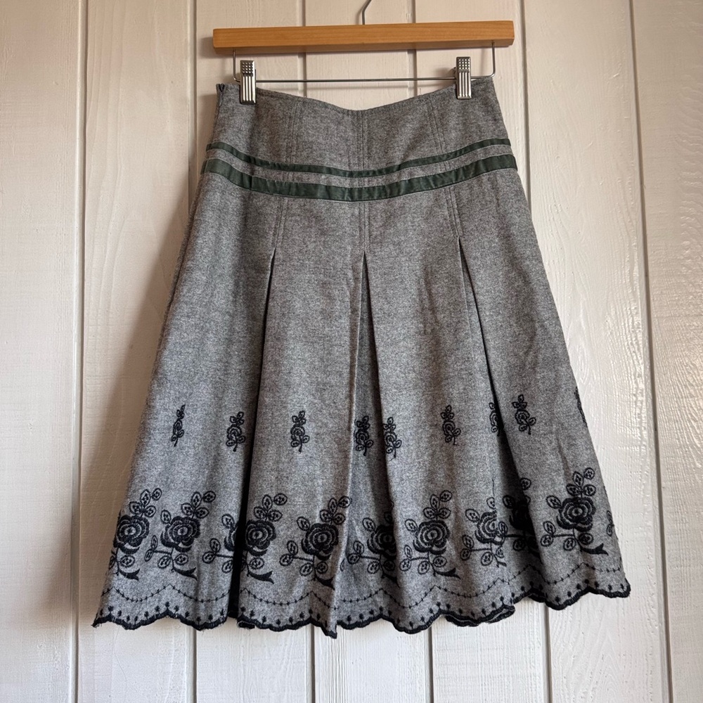 Theory Lux Wool Pleated Midi Skirt